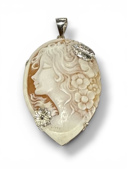 Pendant Mandile 1922 Woman Cammei  in Silver Conchiglia 2MCICM233.4 - 2MCICM233.4